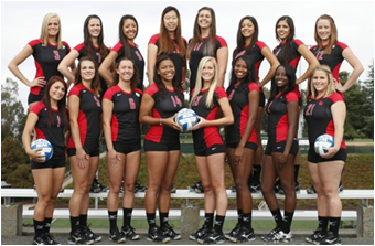 CSUEB volleyball team (By: Kelley Cox)